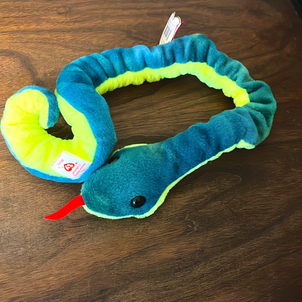 Ty Beanie Babies Blue and Green Snake Plush